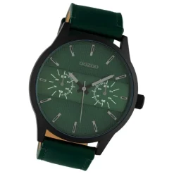 Oozoo Herren Armbanduhr Timepieces C10537 Analog Leder grün UOC10537