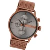 Oozoo Herren Armbanduhr Timepieces Analog Metall Mesh braun UOC11103