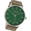 Oozoo Herren Armbanduhr Timepieces Analog Leder camouflage grün UOC10460