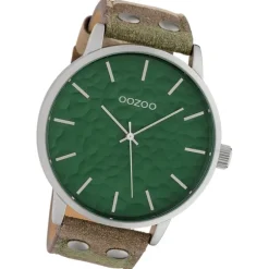 Oozoo Herren Armbanduhr Timepieces Analog Leder camouflage grün UOC10460