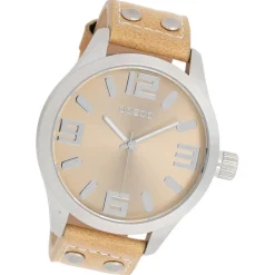 Oozoo Herren Armbanduhr Timepieces Analog Leder beige UOC1005A