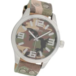 Oozoo Herren Armbanduhr Timepieces Analog Leder mehrfarbig UOC1066A