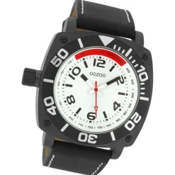 Oozoo Herren Armbanduhr Timepieces Analog Leder schwarz UOC2283A