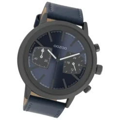 Oozoo Herren Armbanduhr Timepieces C10807 Analog Leder dunkelblau UOC10807