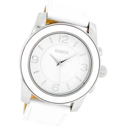 Oozoo Herren Armbanduhr Timepieces Analog Leder weiß UOC5387A