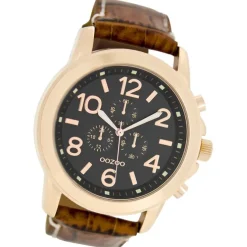 Oozoo Herren Armbanduhr Timepieces Analog Leder braun UOC6063A