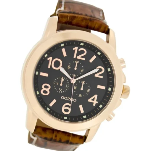 Oozoo Herren Armbanduhr Timepieces Analog Leder braun UOC6063A