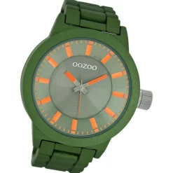 Oozoo Herren Armbanduhr Timepieces Analog Leder grün UOC6088A