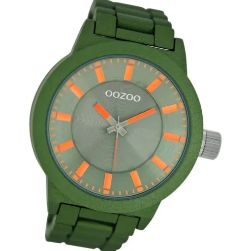 Oozoo Herren Armbanduhr Timepieces Analog Leder grün UOC6088A