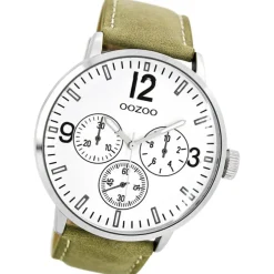 Oozoo Herren Armbanduhr Timepieces Analog Leder beige UOC7046A