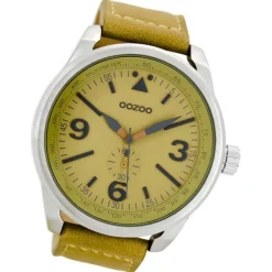 Oozoo Herren Armbanduhr Timepieces Analog Leder hellbraun UOC7065A