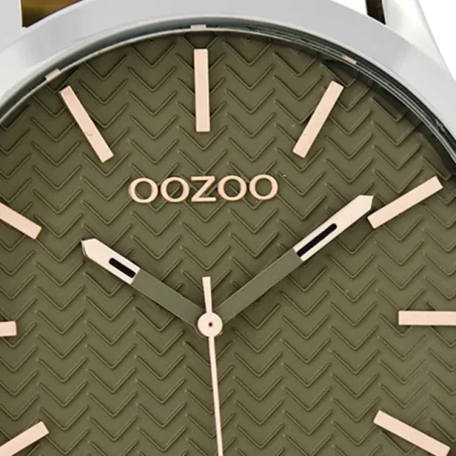 Oozoo Herren Armbanduhr Timepieces Analog Leder grau UOC9010A