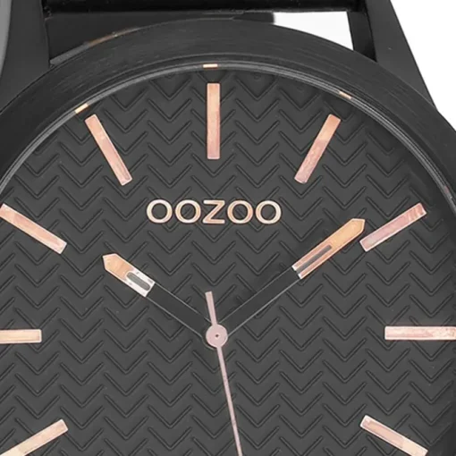 Oozoo Herren Armbanduhr Timepieces Analog Leder schwarz UOC9014A