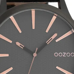 Oozoo Herren Armbanduhr Timepieces Analog Leder schwarz UOC9043A