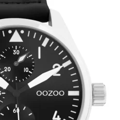 Oozoo Herren Armbanduhr Timepieces C11009 Analog Leder schwarz UOC11009