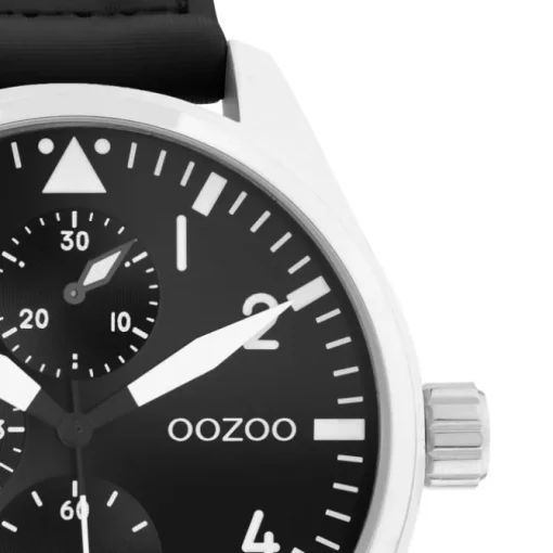 Oozoo Herren Armbanduhr Timepieces C11009 Analog Leder schwarz UOC11009