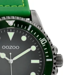 Oozoo Herren Armbanduhr Timepieces C11010 Analog Leder grün UOC11010