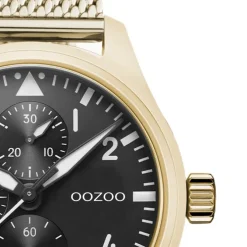 Oozoo Herren Armbanduhr Timepieces C10959 Analog Metall Mesh gold UOC10959