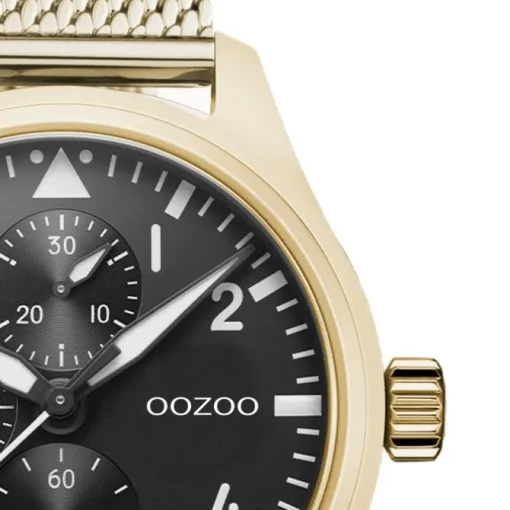 Oozoo Herren Armbanduhr Timepieces C10959 Analog Metall Mesh gold UOC10959