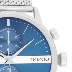 Oozoo Herren Armbanduhr Timepieces Analog Metall Mesh silber UOC11100