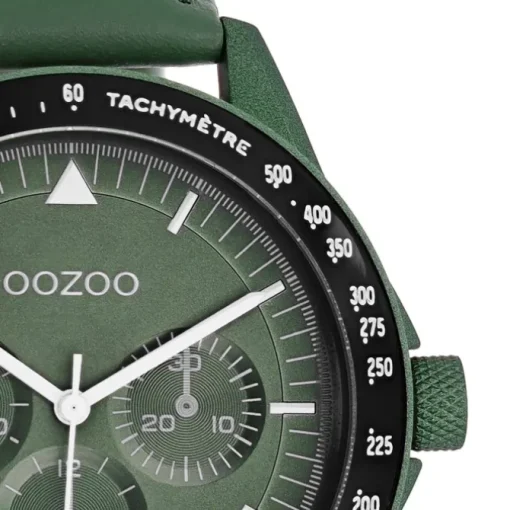 Oozoo Herren Armbanduhr Timepieces Analog Leder grün UOC11111