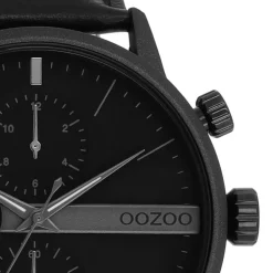 Oozoo Herren Armbanduhr Timepieces Analog Leder schwarz UOC11224