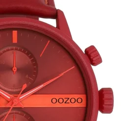 Oozoo Herren Armbanduhr Timepieces Analog Leder rot UOC11226
