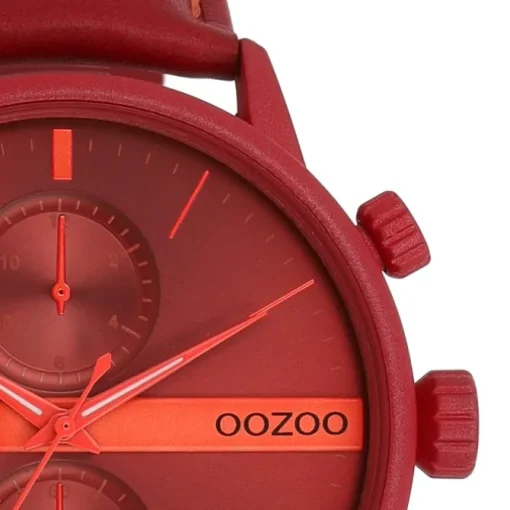 Oozoo Herren Armbanduhr Timepieces Analog Leder rot UOC11226