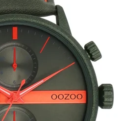 Oozoo Herren Armbanduhr Timepieces Analog Leder grün UOC11227