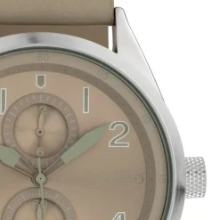 Oozoo Herren Armbanduhr Timepieces Analog Leder hellgrau UOC10026