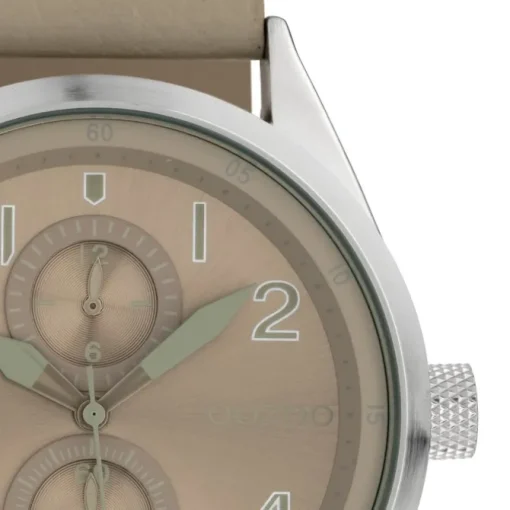 Oozoo Herren Armbanduhr Timepieces Analog Leder hellgrau UOC10026