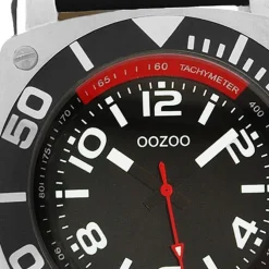 Oozoo Herren Armbanduhr Timepieces Analog Leder schwarz UOC2281A