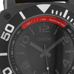 Oozoo Herren Armbanduhr Timepieces Analog Leder schwarz UOC2284A
