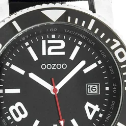 Oozoo Herren Armbanduhr Timepieces Analog Leder schwarz UOC2594A