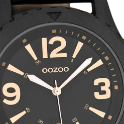 Oozoo Herren Armbanduhr Timepieces Analog Leder schwarz UOC6114A