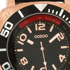 Oozoo Herren Armbanduhr Timepieces Analog Leder schwarz UOC2282A