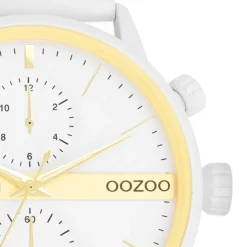 Oozoo Herren Armbanduhr Timepieces Analog Leder weiß UOC11313