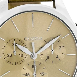 Oozoo Herren Armbanduhr Timepieces Analog Leder beige UOC7061A