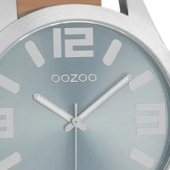 Oozoo Herren Armbanduhr Timepieces Analog Leder graublau UOC1010A