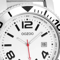 Oozoo Herren Armbanduhr Timepieces Analog Leder beige weiß UOC2586A