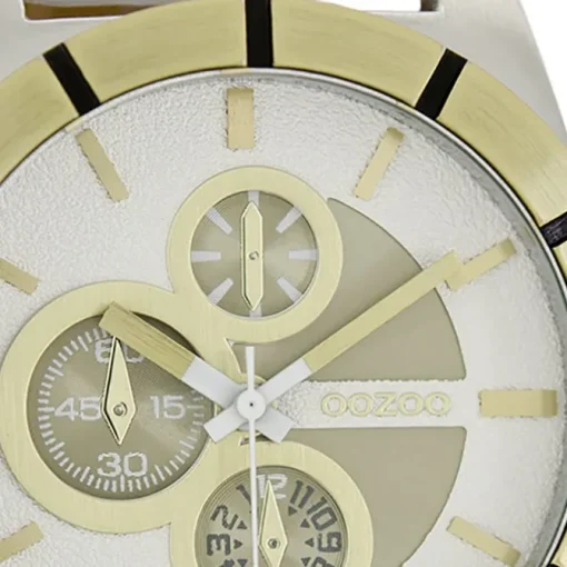 Oozoo Herren Armbanduhr Timepieces Analog Leder weiß UOC6430A