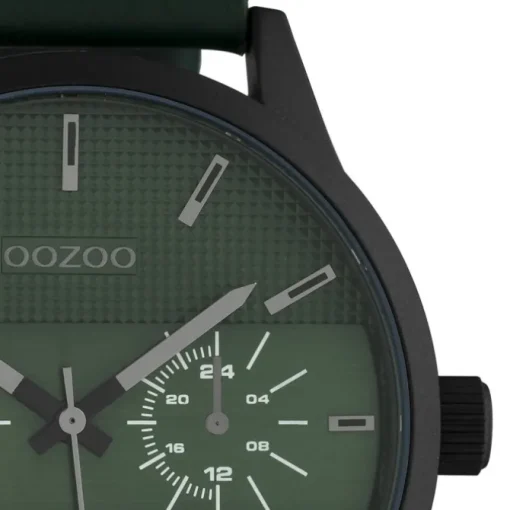 Oozoo Herren Armbanduhr Timepieces C10537 Analog Leder grün UOC10537