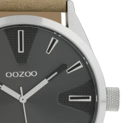 Oozoo Herren Armbanduhr Timepieces Analog Leder dunkelgrau UOC10021