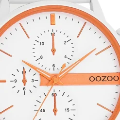Oozoo Herren Armbanduhr Timepieces Analog Leder weiß UOC11314