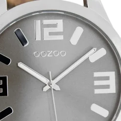 Oozoo Herren Armbanduhr Timepieces Analog Leder grau UOC1057A