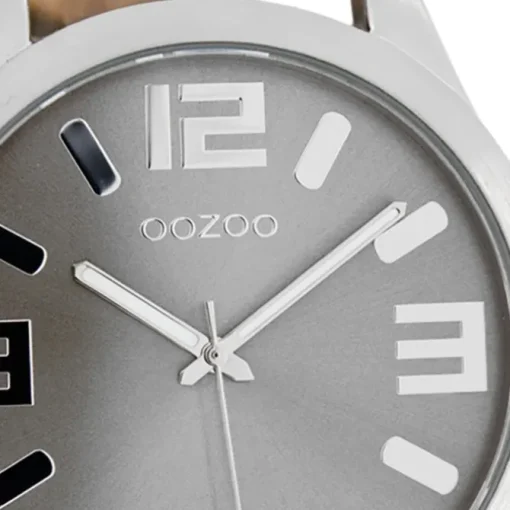 Oozoo Herren Armbanduhr Timepieces Analog Leder grau UOC1057A