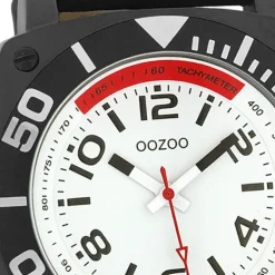 Oozoo Herren Armbanduhr Timepieces Analog Leder schwarz UOC2283A