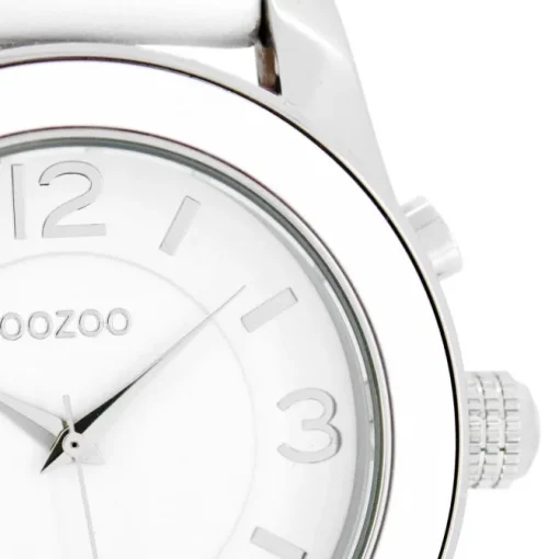 Oozoo Herren Armbanduhr Timepieces Analog Leder weiß UOC5387A