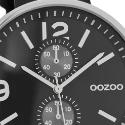 Oozoo Herren Armbanduhr Timepieces Analog Leder schwarz UOC7079A
