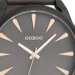 Oozoo Herren Armbanduhr Timepieces Analog Leder dunkelbraun UOC8228A
